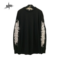 ADHOC / T-LS09 / NIHIL เสื้อยืด คอกลม แขนยาว สีดำ สกรีน Calligraffiti แอดฮอค