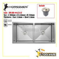 Horsemen HM-DB-9945A-ST Double Bowl Handmade Kitchen Sink Stainless Steel Handmade Undermount Sink
