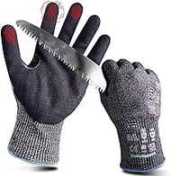 HandLove Highest Level Cut Resistant Gloves for Extreme Protection, ANSI A9 Nitrile Work gloves, Touch-Screen Compatible, Durable, Black 1Pair, M