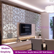 3D Acrylic Mirror self adhesive Wall Sticker Decoration  Removable DIY home decorative