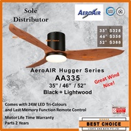 Exclusive! AEROAIR Hugger Series AA335 Ceiling Fan 24W LED 3-Tone DC Motor  35/46/52inch Low Ceiling
