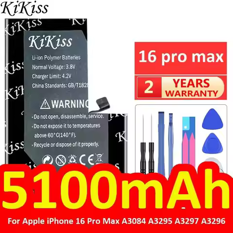 Premium Replacement 5100mAh Mobile Phone Battery For Apple iPhone 16 Pro Max A3084 A3295 A3297 A3296