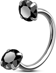 Horseshoe Nose Ring Hoops 20G Nostril Piercing Jewellery Titanium Septum Rings Internally Helix Trag