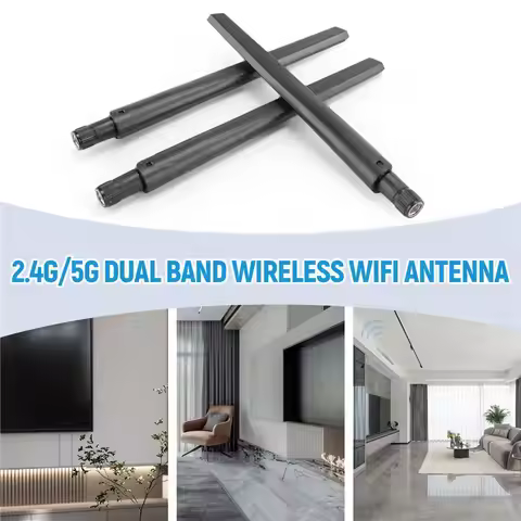 3 PCS New Metal Wifi Antenna Of RP-SMA Interface With 5Dbi 2.4G/5G Dual-Band Wireless Wifi Antenna F
