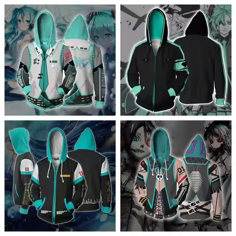 Anime Game Virtual Singer Hatsune Miku Hoodies Mikuo Cosplay Sweatshirt Luo Tianyi Printing Hooded Z