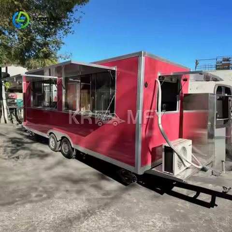 China New World FASHION Hot Sale Big Wheel Food Truck Trailer Truck Food Fast Food Truck