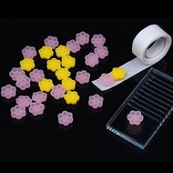 ♕❖❉ 100pcs/Lot Pink Flower Shape Eyelash Extension Glue Holders Grafting Lashes 7 in 1 Glue Delay Cup Pigment Holding Cups