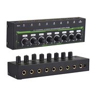 maib Headphone Amplifier 8 Channel Stereo Amp Audio with Power Adapter DC 12V 6.35mm Input/Output In