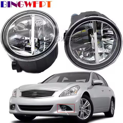 For Infiniti G25 G37 2010 2011 2012 2013 Q60 2014 2015 NEW 2PCS 9-Pieces Led Halogen Fog Lights 12V 