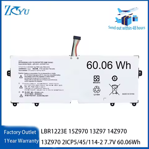 LBR1223E Laptop Battery for LG Gram 15Z970 13Z97 14Z970 13Z970 2ICP5/45/114-2 etc 7.7V 60.06Wh