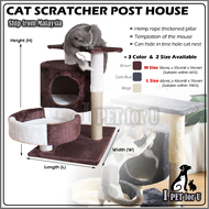 Cat Tree A Comfy Playhouse Bed Scratcher Toy Cat Condo Multi Level Sisal Tower Nest Mainan Kucing Cakar