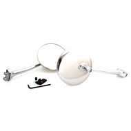 กระจกมองมุมแบบหนีบ เลนส์กลม ก้านตรง 1 คู่ ซ้าย-ขวา  รถฟอร์ด  ปี 1900s - 1970s  FORD Deluxe Model A /