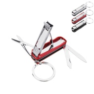 IPRee 3Cr13 Stainless Steel 5 in 1 EDC Tools Nail Clipper File Screw Driver Scissor Keychain