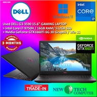 #DG109 USED DELL G3-3590 Gaming Laptop G3-3590 intel i7-9750H 16GB 512GB SSD NVIDIA GTX1660TI 6GB FH