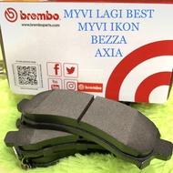 (BREMBO) PERODUA MYVI LAGI BEST BEZZA AXIA FRONT BRAKE PAD  / BEZZA AXIA BREK PAD DEPAN ORIGINAL