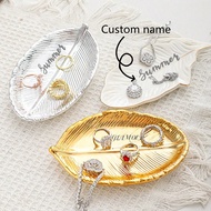 Ceramic Jewelry Tray Leaf Tray European Jewelry Ring Bracelet Tray Creative Ins Style Storage Tray M