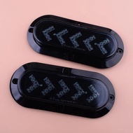 NEW 2Pcs Smoked Lens Red LED Car Truck Trailer Oval Side Marker Turn Signal Light Lamp 12-24Vauto pa