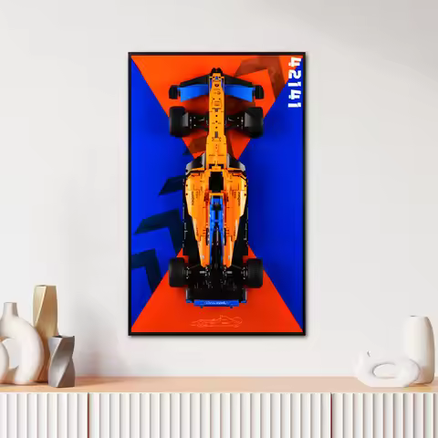 Display Wallboard for Lego McLaren Formula 1™ Race Car 42141 Adult Collectible Car Wall Mount Buildi