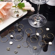 LINDW99NX 26Pcs Wine Glass Markers, Wine Labeling Letters Pendant Wine Glass Charm Rings, Fashion DI