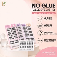 Glue Free False Eyelashes Self Adhesive Natural Cluster Reusable Lower Lash Beginner Friendly