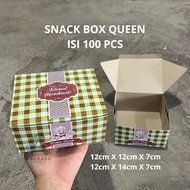 HIJAU (100 PCS) Snack Box 12x12x7 cm 12x14x7 cm Snack Box/ 12x12x7cm Snack Box/ 12x14x7cm Cake Box/ 