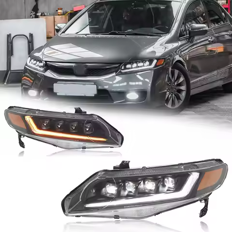 LED HeadLights for Honda CIVIC 8G 06-12 new style full led DRL Car head lamp Assembly Signal Auto Ac