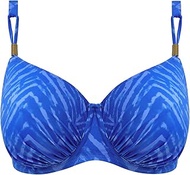 Women's Punta Mita Underwire Gathered Full Cup Bikini Top, Sapphire, 34H