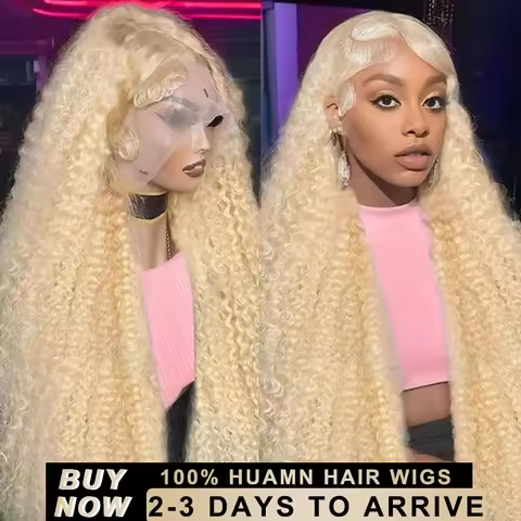 30 44Inch Curly Wigs 613 Blonde Transparent Deep Wave Hd Lace Frontal Wig 13x6 200% Brazilian Wet An