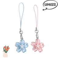 UMISTYDREAM9IQ0 Mobile Phone Lanyard, Colorful INS Cherry Blossom Keychain,  Resin Hanging Ornament 