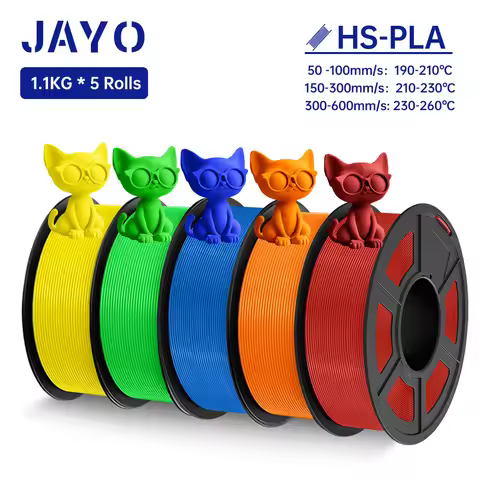 JAYO PLA Filament 1.75mm High Speed PLA 3D Printer Filament 5 Rolls Neatly Wound 3D Printing Materia