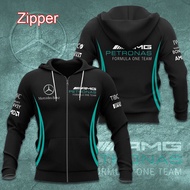 (in stock) Mercedes AMG Petronas F1 Mercedes Benz Logo Men's Stretched Hoodie Spring Formula No. 1 J