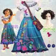 Magic cos Full House Costume Encanto Mirabe Children Adult Split cosplay Full Set Wig Female