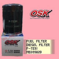 OSK FUEL FILTER F-7231 FOR EXCAVATOR MS110-5/8,MS120-2/8,MS180-3/8, LS260FJ2,LS265FJ2,SK07N2,4D31T,6