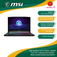 MSI Katana A15 AI B8VF 482MY Gaming Laptop - 15.6" FHD IPS 144Hz/R7-8845HS/16GB DDR5/512GB SSD/RTX40