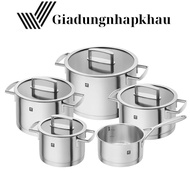 ZWILLING VITALITY 5 German Pot Set Piece, Glass Cover, Good Heat Conduction, Used for All Types of S