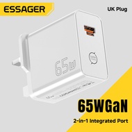 Essager 65W GaN 2-in-1 A+C Interface Port Quick Charge Chargers USB-A+Type-C Plug Type C PD3.0 QC4.0