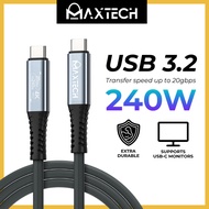 MaxTech MaxSpeed USB 3.2 Type C 240W Super Cable 20gbps 4K60Hz Charging For Monitor 3.1