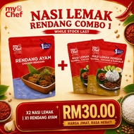 MYCHEF NASI LEMAK RENDANG COMBO 1 | 3 FOR RM30 |Halal Makanan Ready To Eat | Healthy No MSG