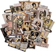 45Pcs Vintage Old Photos for Scrapbooking, Aesthetic People Lady Photo for Junk Journal Supplies, Gl