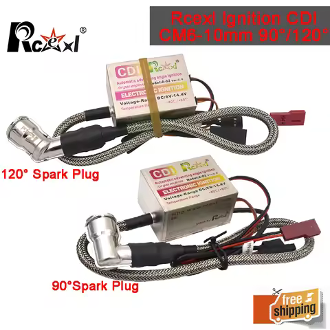 Rcexl Ignition CDI CM6-10mm 90 or 120 Degree Spark Plug DLE Gas Petrol Engine for DLE20/DLE30/DLE55/