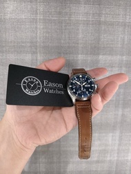 ❤️公價$46600 小王子特別版 放射藍色錶面 星期日曆顯示 計時馬錶 自動機械錶 ✅證書 ✅盒 IWC 377714