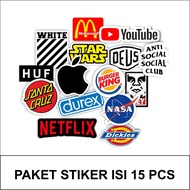 HP Sticker Sticker Logo santa Apple mcd netflix nasa series Blue Black White Case PhoneLogo Brand Sk