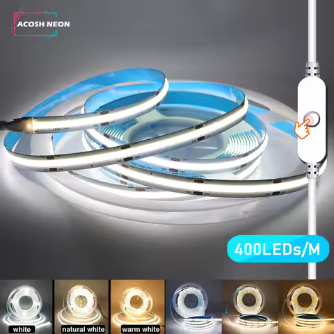 COB LED Strip Light 400LEDs/M LED Strip High-Density Flexible COB Led Light Tape RA90 Warm Nature Co