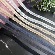 Elastic lace trim, sewing accessories, size 1 cm to 1.3 cm (10 meter cord)