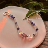 Beautiful Diamond Herkimer mix Iolite bracelet