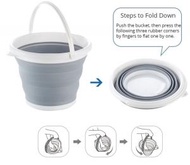 全城熱賣 - 大號10L灰色-可折疊水桶 Bucket -多功能 可折疊水桶 便攜式 矽膠 折疊桶 戶外 旅行 汽車 洗車 釣魚 水盆家用折疊收納地拖地桶創意便攜衛生間可摺叠拖鞋桶儲 攜帶式摺疊水盆矽膠清洗車浴室收#G889001091