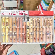 Box= 15 Capybara-Baby three-Labubu Ink Pump Fountain Pens with Eraser - Smooth Venus Nib Fountain Pe