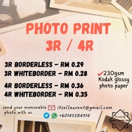 3R/4R Photo Print Kodak Glossy Photo Paper Borderless White Border