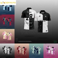 Jersey Long Sleeve Baju T Shirt Berkolar Viral Jersi Bola Lelaki Perempuan Couple Set Lengan Panjang