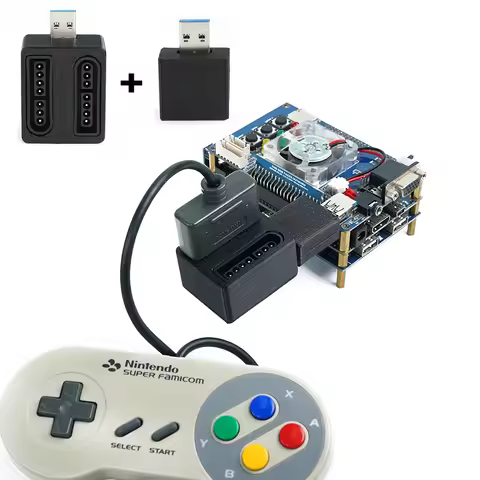 RetroScaler 2 in 1 Player Adapter for SNES / NES Controller for SNAC Board for Terasic DE10-Nano Boa
